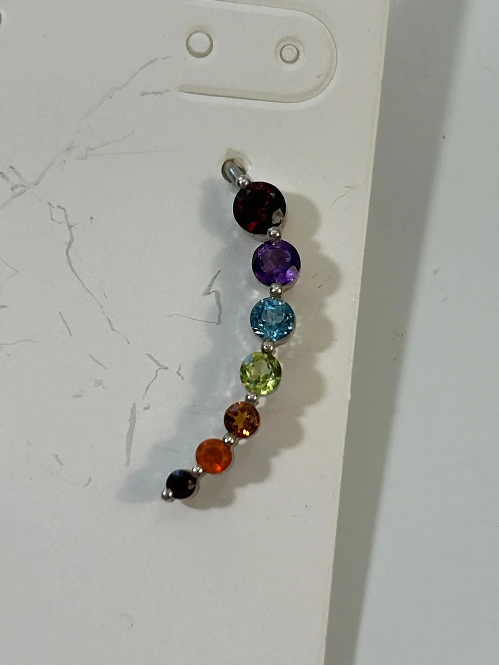NWT NYC 11 Sterling Silver Genuine Multi Gemstone Curved Line Earrings